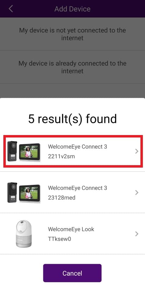 Etape 3.1 - Le moniteur est reconnu par l'appli...